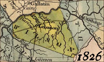 Wilson County Tennessee map, 1826